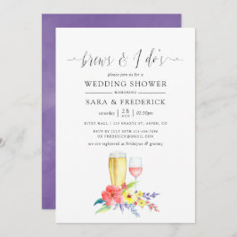 Wasserfarbene Blumenbrauen vor dem I Dos Einladung