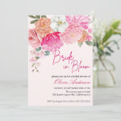 Wasserfarbene Blumenbrille im Brautparty Bloom Einladung (Stehend Vorderseite)