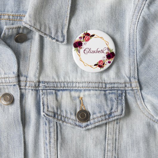 Wasserfarbene, blumenburgundische Goldmarke Button (Beispiel)