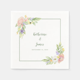 Wasserfarbene Blumengestrümpfe Hochzeiten und Verl Serviette