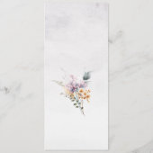 Wasserfarbene Blumenkalligraphie Moderne Hochzeits Menükarte (Rückseite)