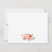 Wasserfarbene Blumenkoralle Personalisiert Mitteilungskarte (Rückseite)