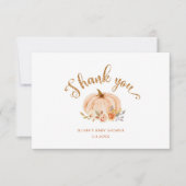 Wasserfarbene Blumenkürbis Babydusche Danke Karte (Vorderseite)