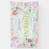 Wasserfarbene Blumenmärchen im zauberhaften Garten Banner (Vertikal)