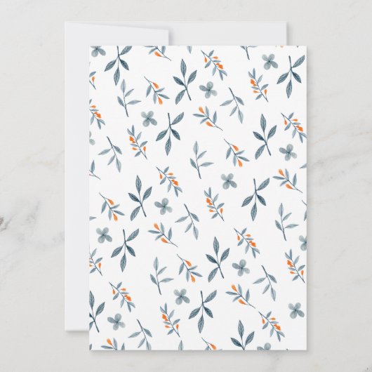 Wasserfarbene Blumenromantik Einladung (Rückseite)