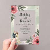 Wasserfarbene Blumenromantik Sommerhochzeit Acryleinladungen (Insitu (Handheld))