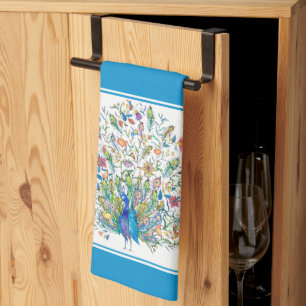 Wasserfarbene Blumenschwanzküchenhandtuch Geschirrtuch