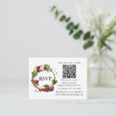 Wasserfarbene Blumentrauben Wreath QR UAWG Begleitkarte (Stehend Vorderseite)