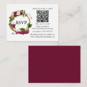 Wasserfarbene Blumentrauben Wreath QR UAWG Begleitkarte (Vorne/Hinten)