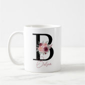 Wasserfarbene Blumenvase Tasse mit Buchstabe B (Links)