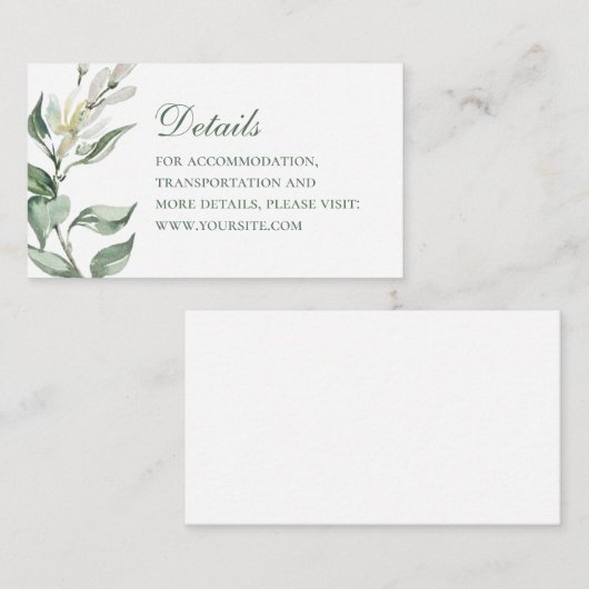 Wasserfarbene Blumenzwiebeldetails. Elegant botani Begleitkarte (Vorne/Hinten)