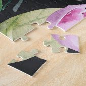 Wasserfarbene Blüten, nahtlos schönes Muster. Puzzle (Seite)