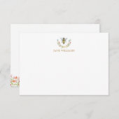 Wasserfarbene Blütenbiene Personalisiert Mitteilungskarte (Vorne/Hinten)