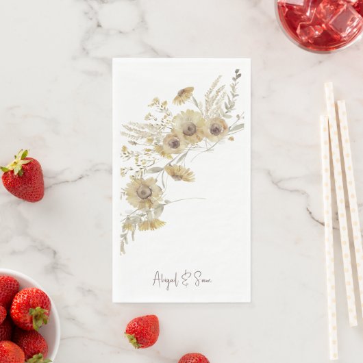 Wasserfarbene Blütenblumen Personalisiert Serviette (Beispiel)