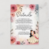 Wasserfarbene Blütenbräune und Bräutigam Elegante Begleitkarte (Vorderseite)