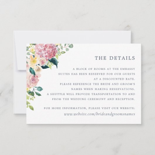 Wasserfarbene Blütengrün Elegante Details Einladung (Vorderseite)