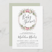 Wasserfarbene Blütenspülung Kinderdusche Einladung (Vorne/Hinten)