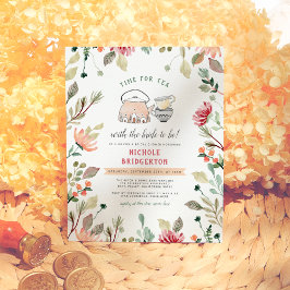 Wasserfarbene Blütezeit für Tee Brautparty Postkarte