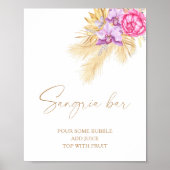 Wasserfarbene boho Blume - Sangria Bar Poster (Vorne)