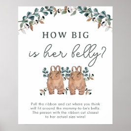 Wasserfarbene Boho Gender Neutral Twins Duschspiel Poster