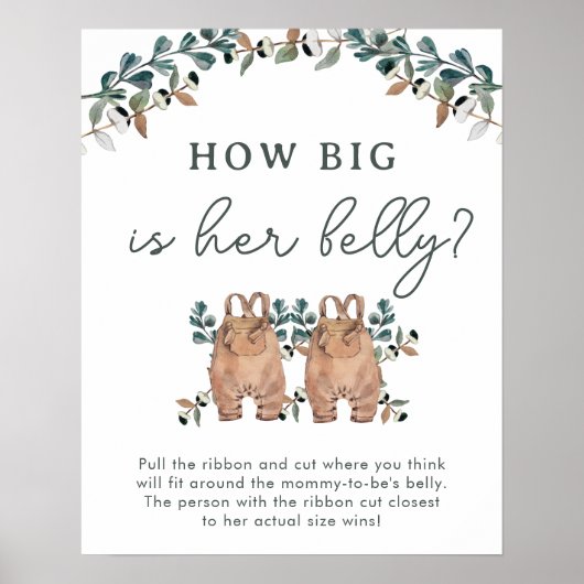 Wasserfarbene Boho Gender Neutral Twins Duschspiel Poster (Vorne)