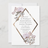 Wasserfarbene Boho-getrocknete Blume Hochzeit Einladung (Vorderseite)