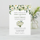 Wasserfarbene Bouquet Foto Hochzeit Einladung (Stehend Vorderseite)