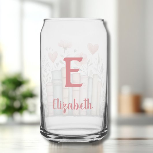 Wasserfarbene Bücher mit Namen Dosenglas