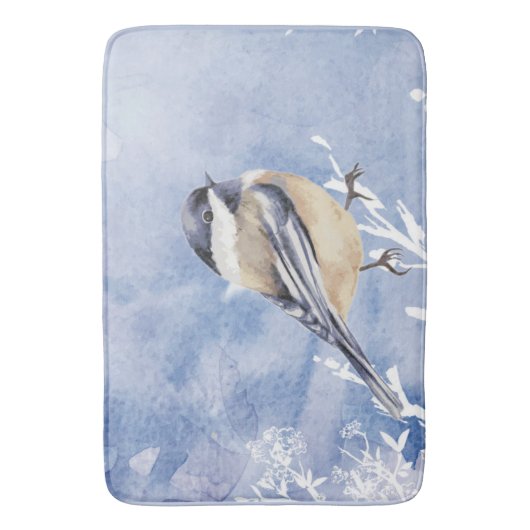 Wasserfarbene Chickadee Winter Bird of the World Badematte (Vorderseite Vertikal)