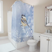 Wasserfarbene Chickadee Winter Bird of the World Duschvorhang (Beispiel)