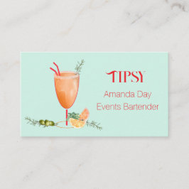 Wasserfarbene Cocktail-Bartender-Visitenkarte Visitenkarte