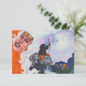 Wasserfarbene cupione reiten Katze Mutter Göttin T Dankeskarte (Stehend Vorderseite)