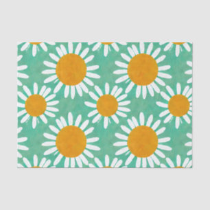 Wasserfarbene Daisis Folk Art Inspiriert Seidenpapier