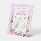 Wasserfarbene Desserts Rosa Preis Bäckerei - Parad Sockelschild (Vorderseite)