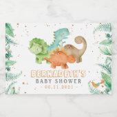 Wasserfarbene Dinosaurier Kinderdusche Sparkling Schaumweinetikett (Einzelnes Label)