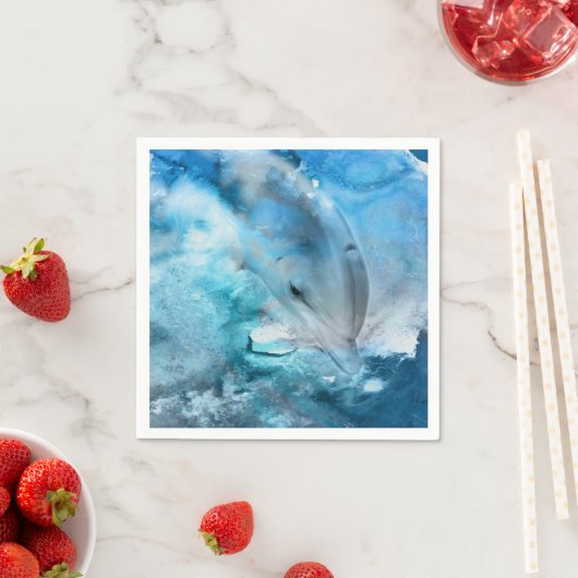 Wasserfarbene Dolphin Digitale Kunst Serviette (Beispiel)
