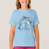 Wasserfarbene Dolphin Ocean Birthday Party T - Shi T-Shirt (Vorderseite)