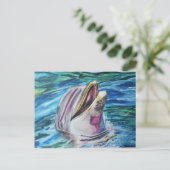 Wasserfarbene Dolphin-Postkarte Postkarte (Stehend Vorderseite)