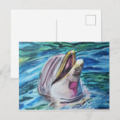 Wasserfarbene Dolphin-Postkarte Postkarte (Vorne/Hinten)