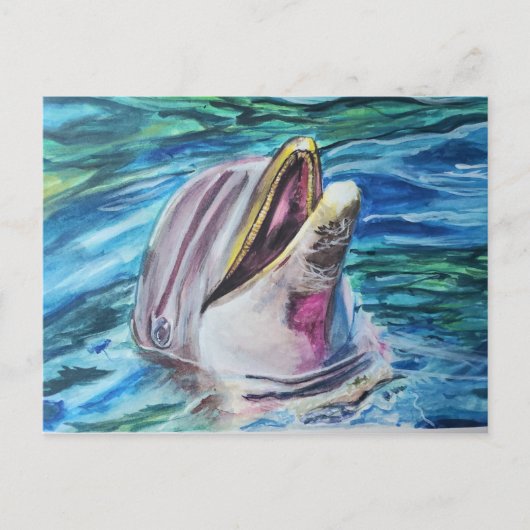 Wasserfarbene Dolphin-Postkarte Postkarte (Vorderseite)