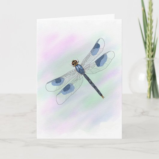 Wasserfarbene Dragonfly-Karte (Großdruck) Karte (Vorderseite)