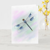 Wasserfarbene Dragonfly-Karte (Großdruck) Karte (Gelbe Blume)