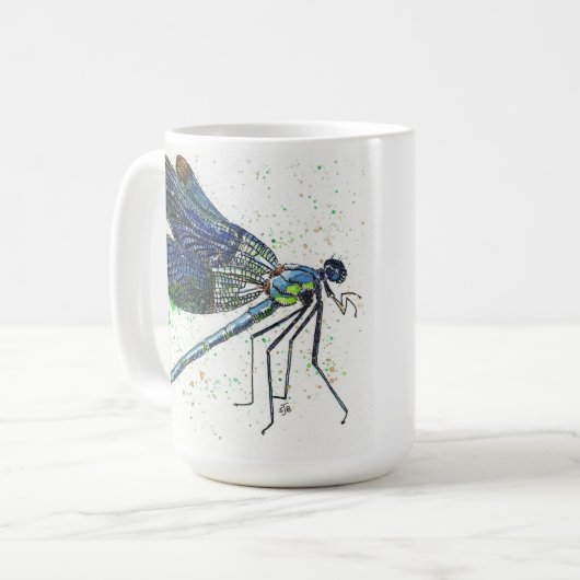 Wasserfarbene Dragonfly-Tasse Kaffeetasse (Vorderseite Links)