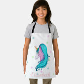 Wasserfarbene Einhornsteine - Personalisiert Schürze (Insitu)