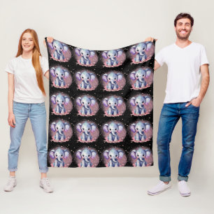Wasserfarbene Elefant mit moderner Eleganz Muster Fleecedecke
