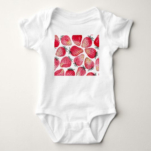 Wasserfarbene Erdbeeren Muster. Baby Strampler (Vorderseite)