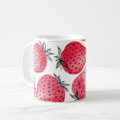 Wasserfarbene Erdbeeren Muster. Kaffeetasse (Vorderseite Links)