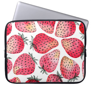 Wasserfarbene Erdbeeren Muster. Laptopschutzhülle
