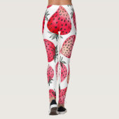 Wasserfarbene Erdbeeren Muster. Leggings (Rückseite)