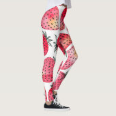 Wasserfarbene Erdbeeren Muster. Leggings (Rechts)